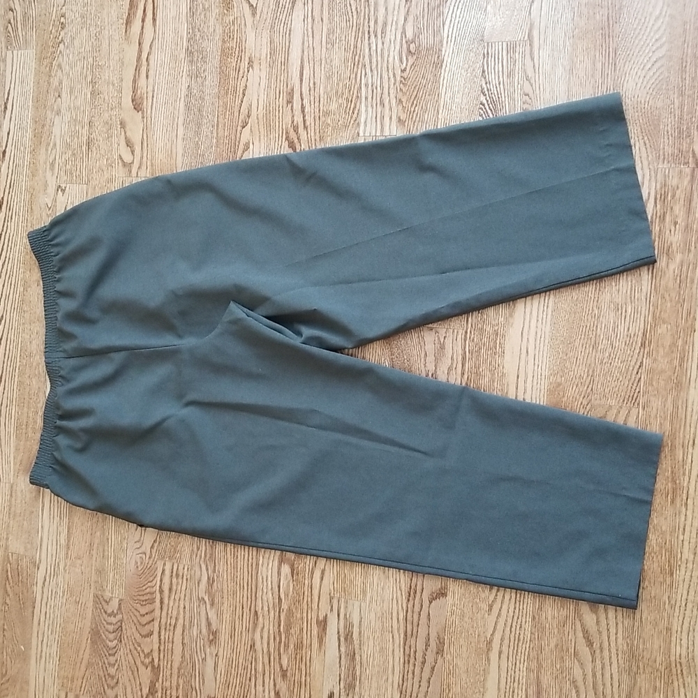 (14) Tradition Dark Olive Slim Fit Casual Style Elastic Waistband Ankle Pants - Picture 8 of 8
